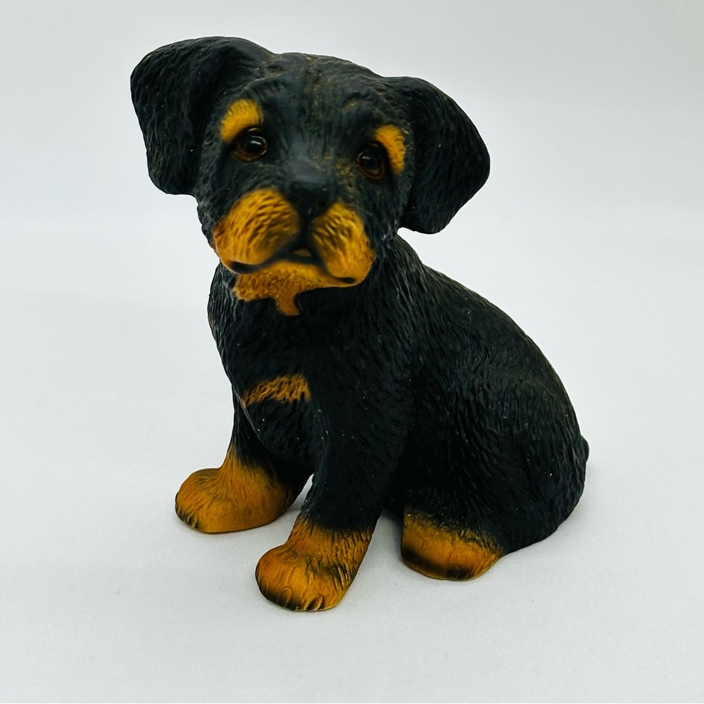 Vintage 1986 Global Art Harvey Knox Kingdom Rottweiler Puppy Signed Porcelain